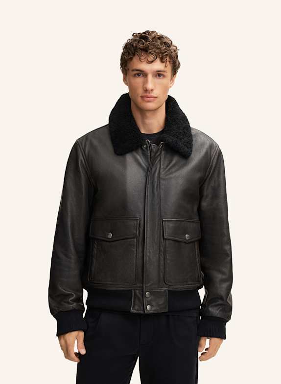 JOOP! JEANS Lederjacke GRAU