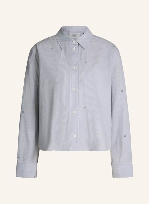 JOOP! JEANS Hemdkragenbluse GRAU/ WEISS