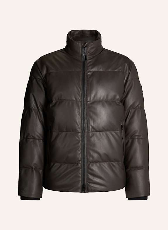 JOOP! Leder-Steppjacke DUNKELBRAUN