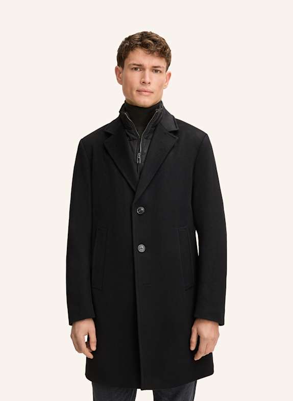 JOOP! Wollmantel MORRIS mit herausnehmbarer Blende SCHWARZ