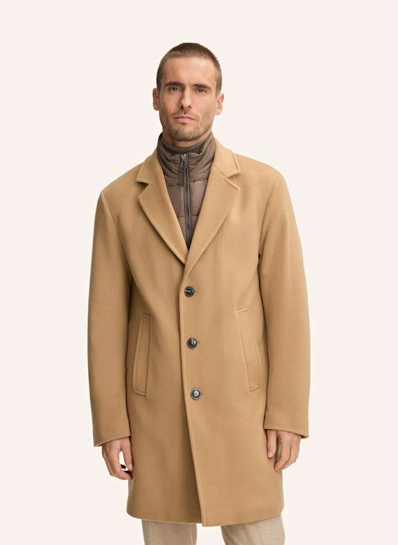 JOOP! Wollmantel MORRIS mit herausnehmbarer Blende CAMEL