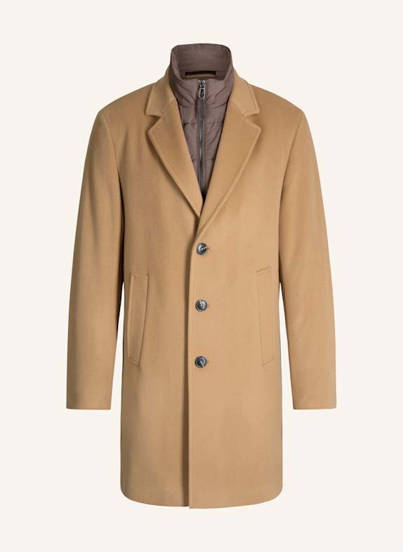 JOOP! Wollmantel MORRIS mit herausnehmbarer Blende CAMEL