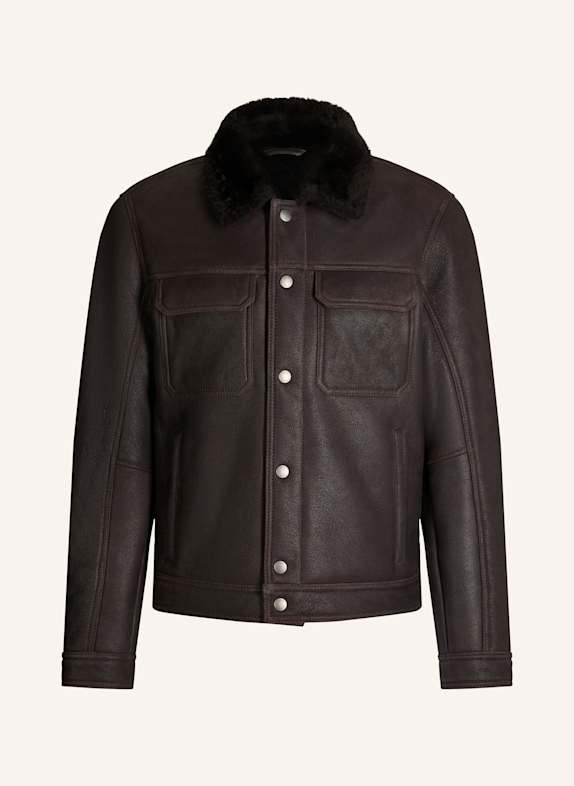 JOOP! JEANS Lederjacke DUNKELBRAUN