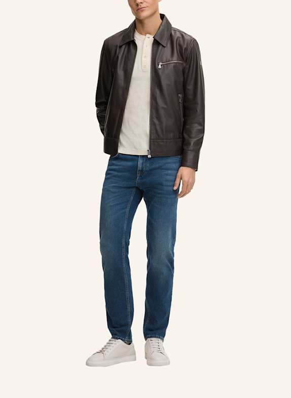 JOOP! JEANS Lederjacke DUNKELBRAUN