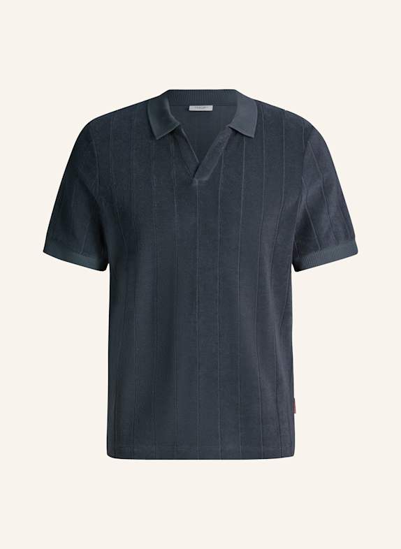 JOOP! JEANS Frottee-Poloshirt MOHALA DUNKELBLAU