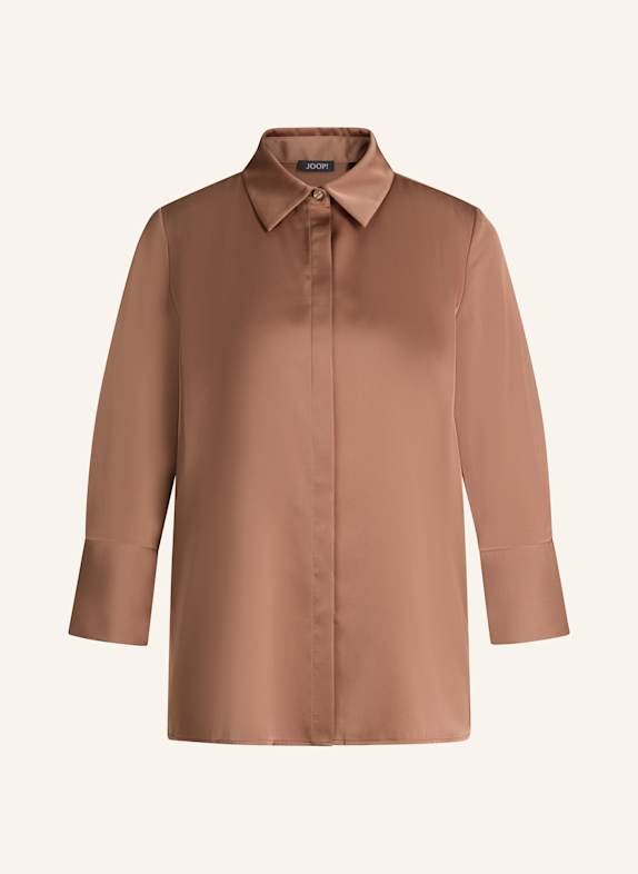 JOOP! Satin-Hemdbluse HELLBRAUN