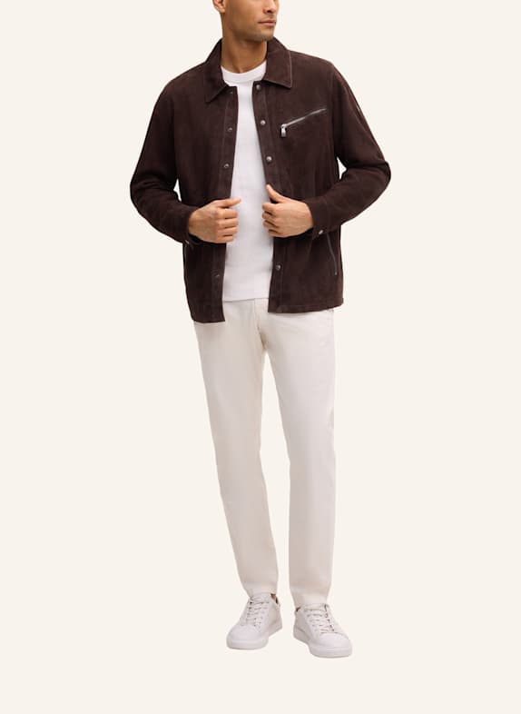 JOOP! JEANS Lederjacke DUNKELBRAUN