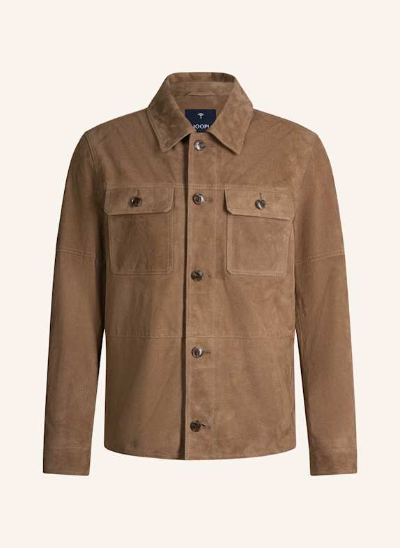 JOOP! Leder-Hemdjacke TAUPE