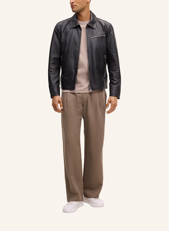 JOOP! JEANS Lederjacke DUNKELBRAUN