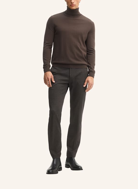 JOOP! Rollkragenpullover DONTE aus Merinowolle DUNKELBRAUN