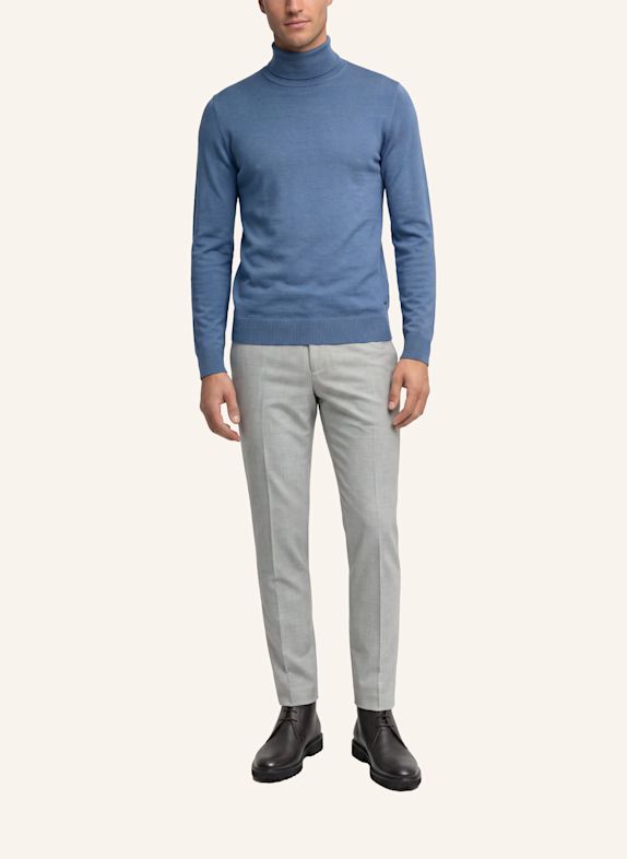 JOOP! Rollkragenpullover DONTE aus Merinowolle BLAU