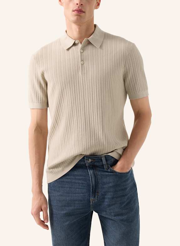 BOGNER Gebreid poloshirt Tobias BEIGE