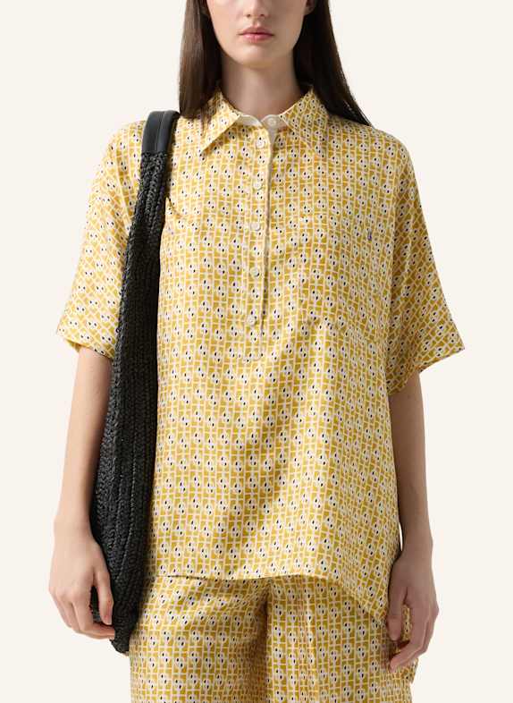 BOGNER Zijden blouse Elvira GEEL/ WIT