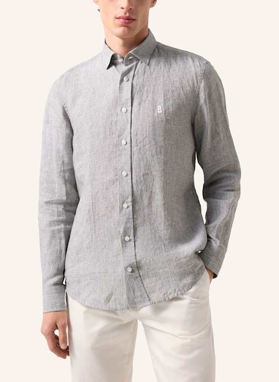 BOGNER Linnen overhemd TIMI Regular Fit OLIJF/ WIT