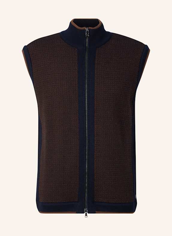 BOGNER Strickweste BLAU/ BRAUN
