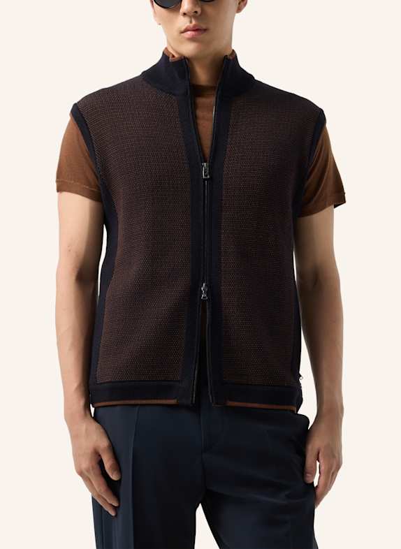 BOGNER Gebreid vest Enzo BLAUW/ BRUIN