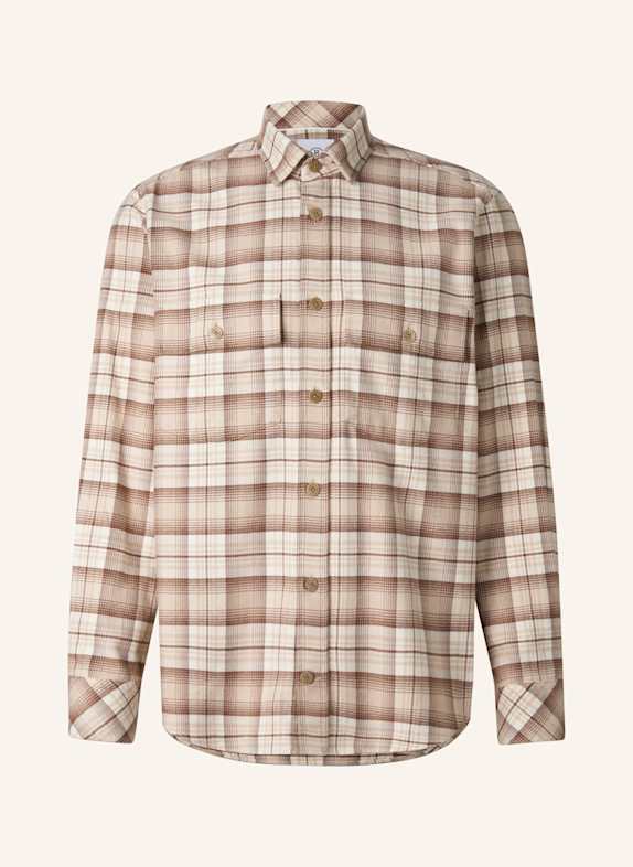 BOGNER Flanellhemd HEIKO Comfort Fit BRAUN/ BEIGE