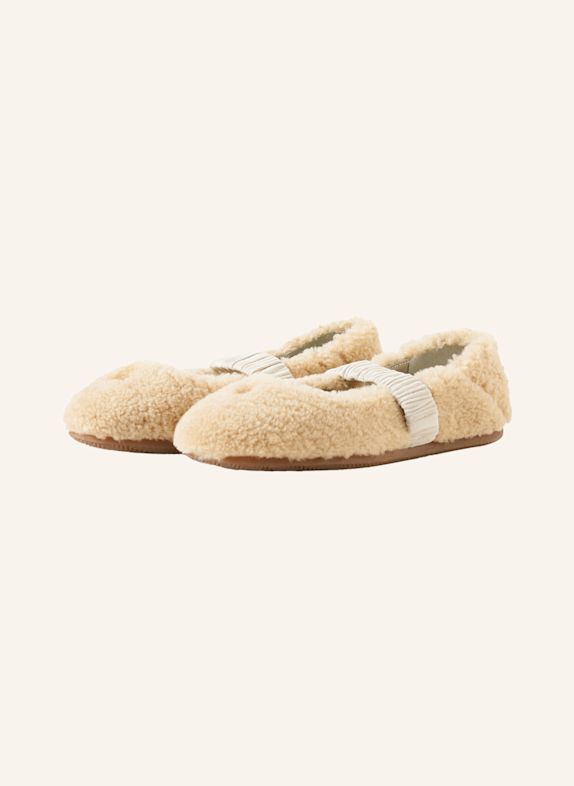 BOGNER Ballerina's van lamswol BEIGE