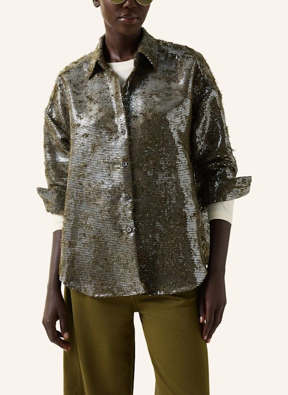 BOGNER Bluse mit Pailletten OLIV