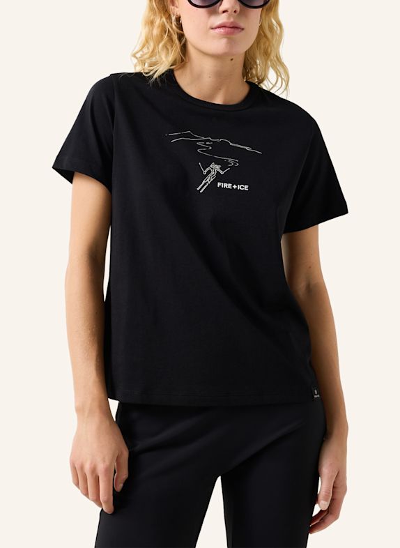 FIRE+ICE Baumwoll-T-Shirt Zyssa SCHWARZ