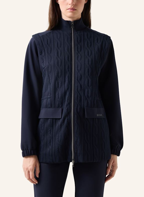 BOGNER Sweatjack KATALINA in een mix van materialen DONKERBLAUW