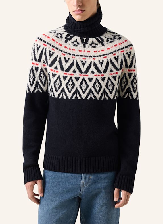 BOGNER ROXTER coltrui van kasjmier DONKERBLAUW / WIT / ROOD