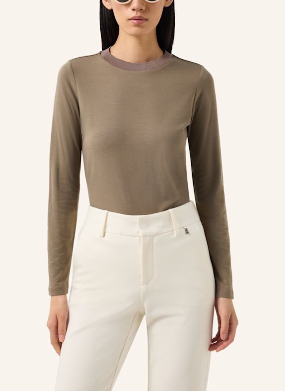 BOGNER T-shirt met lange mouwen ALEXI-1 GRIJS / BRUIN