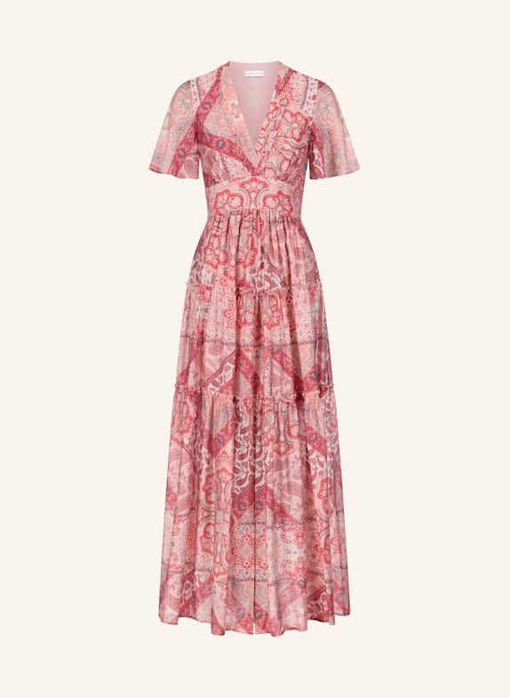 CLAIRE LUISE Langes Kleid mit Paisleymuster ROT