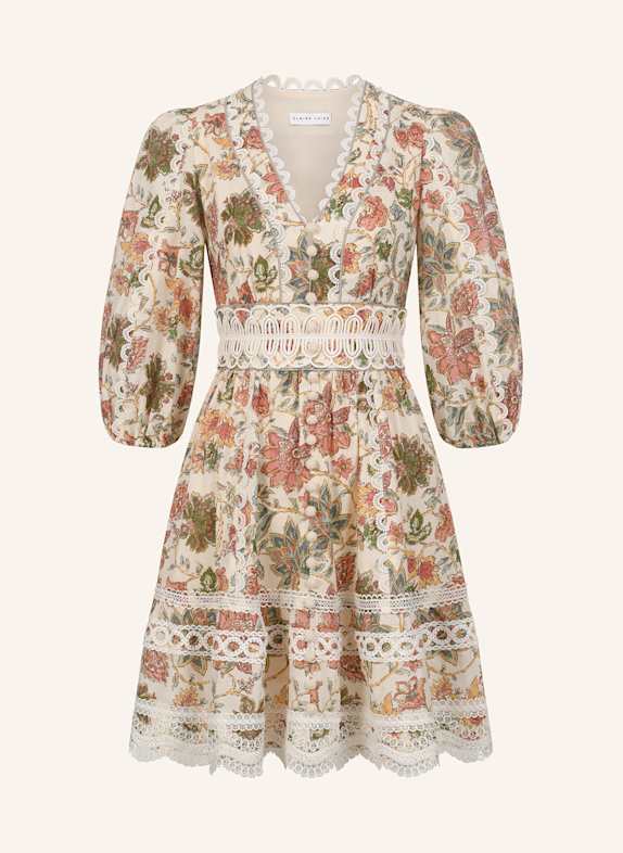 CLAIRE LUISE Bedrucktes Minikleid BEIGE