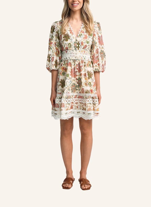 CLAIRE LUISE Bedrucktes Minikleid BEIGE