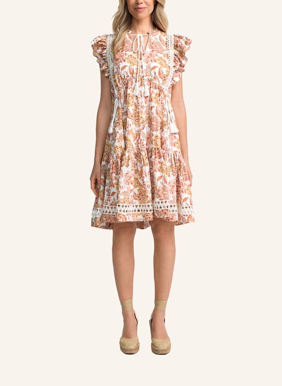 CLAIRE LUISE Florales Freizeitkleid BEIGE