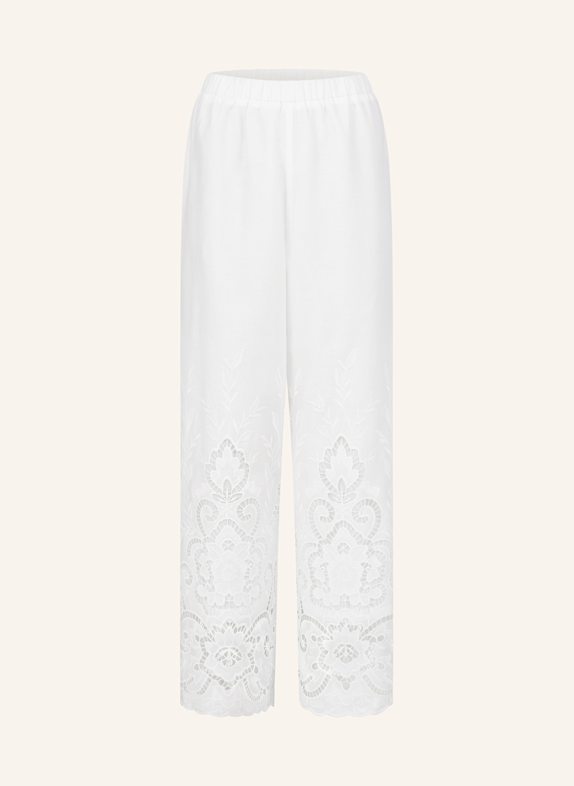 CLAIRE LUISE Hose mit Lochstickerei ECRU