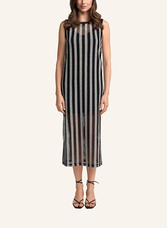 CLAIRE LUISE Abendkleid in Web-Optik SCHWARZ