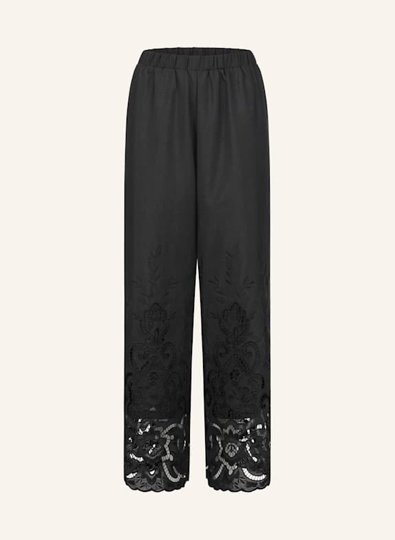 CLAIRE LUISE Hose mit Lochstickerei SCHWARZ