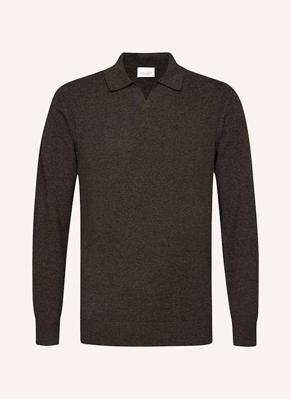 PROFUOMO Polo Langarm BRAUN