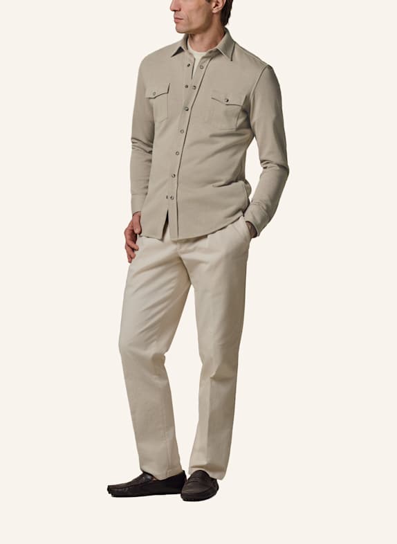 PROFUOMO Solid overshirt BEIGE/ CREME