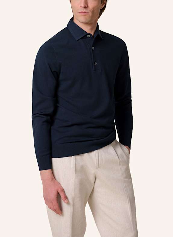 PROFUOMO Polo Langarm DUNKELBLAU