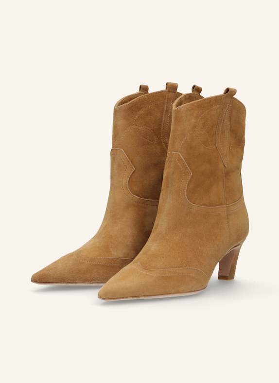THEA MIKA Cowboy Boots COGNAC