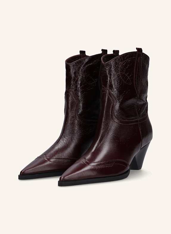 THEA MIKA Cowboy Boots DUNKELROT