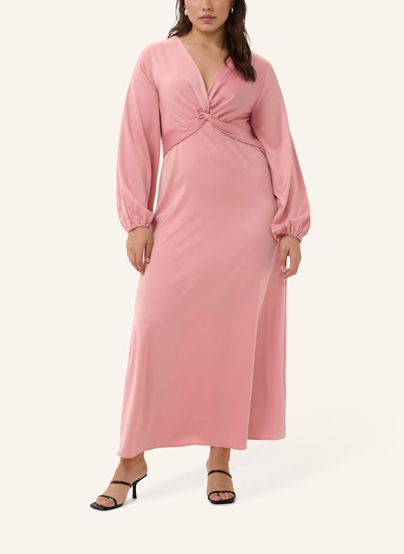 KAFFE curve Maxikleid KCJAMIE aus Satin ROSA
