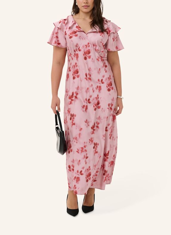 KAFFE curve Maxikleid KCJAMIE mit Volants PINK