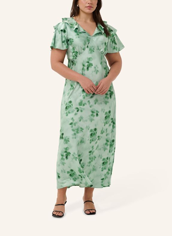KAFFE curve Maxikleid KCJAMIE mit Volants GRÜN