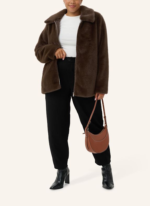 KAFFE curve Kunstfell-Jacke KCANNISON BRAUN