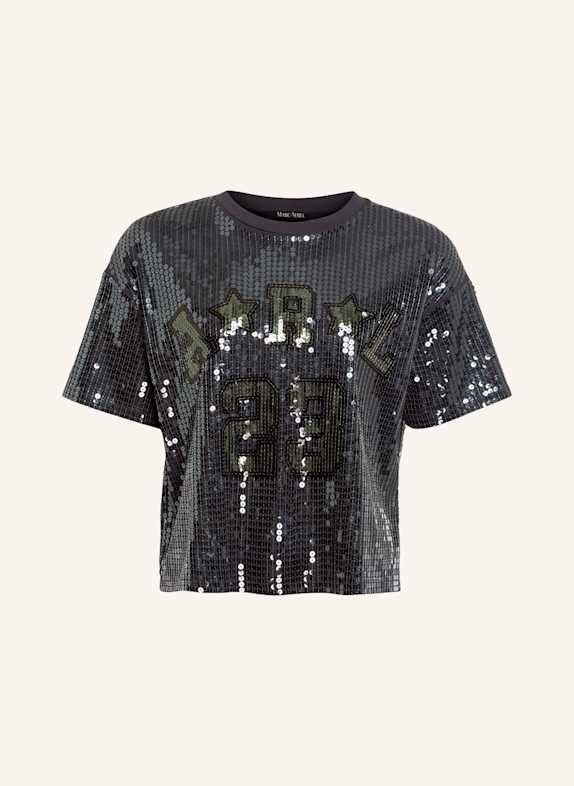 MARC AUREL T-Shirt mit Pailletten SCHWARZ