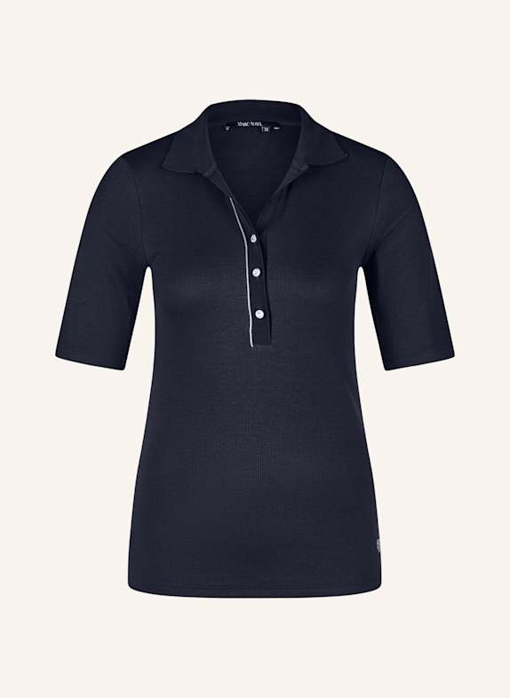 MARC AUREL Jersey-Poloshirt mit Schmucksteinen DUNKELBLAU