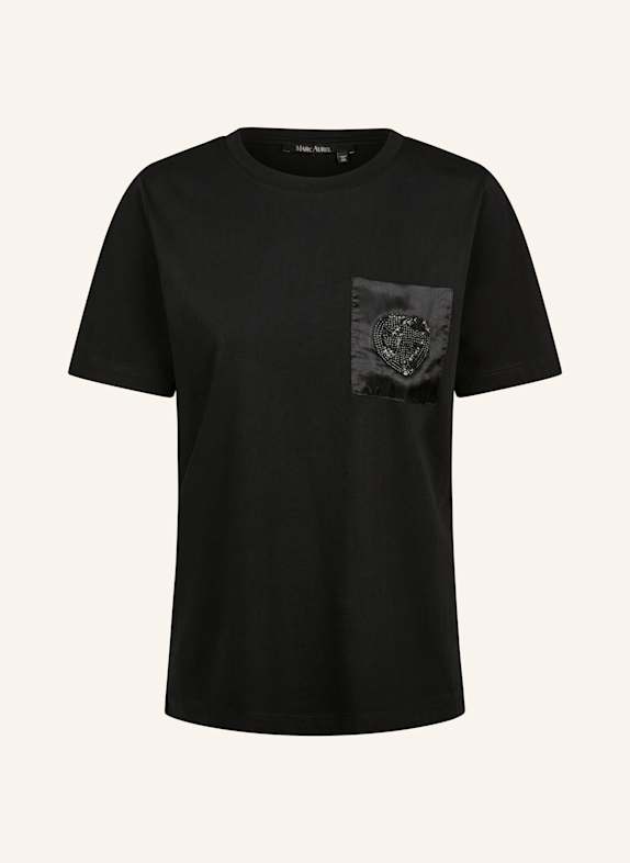 MARC AUREL T-Shirt mit Schmuckperlen SCHWARZ