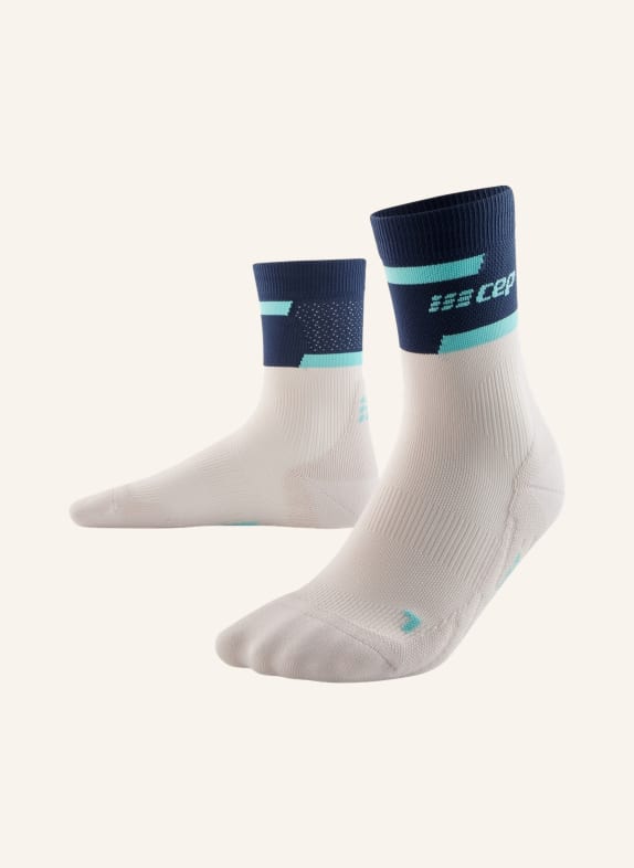 cep Laufsocken THE RUN MID CUT mit Kompression BLAU/ WEISS