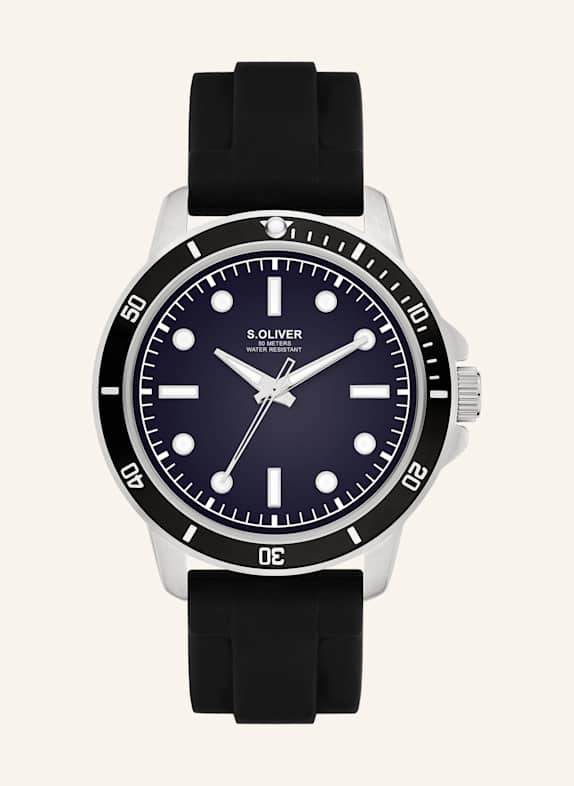 s.Oliver Armbanduhr  aus  Silikon SCHWARZ