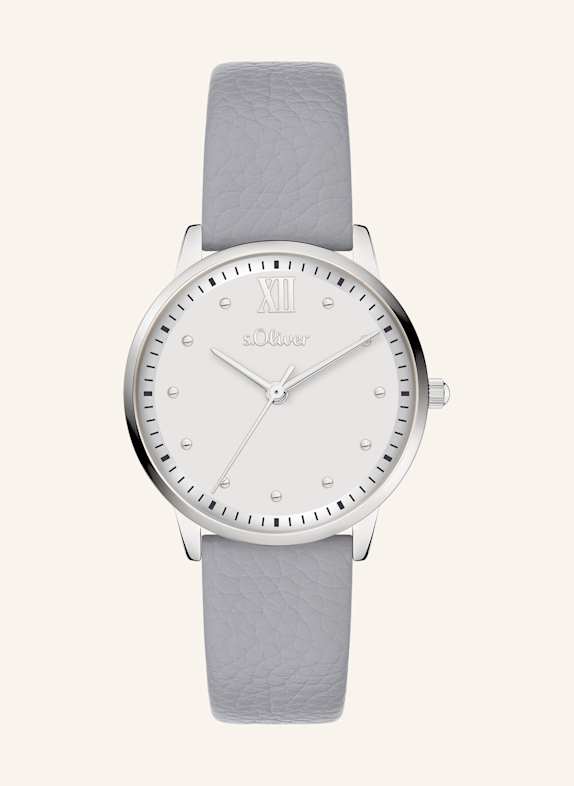s.Oliver Armbanduhr  aus  Kunstleder GRAU