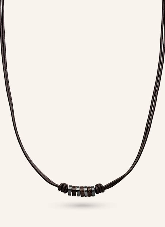 s.Oliver Halskette  aus  Echtleder BRAUN